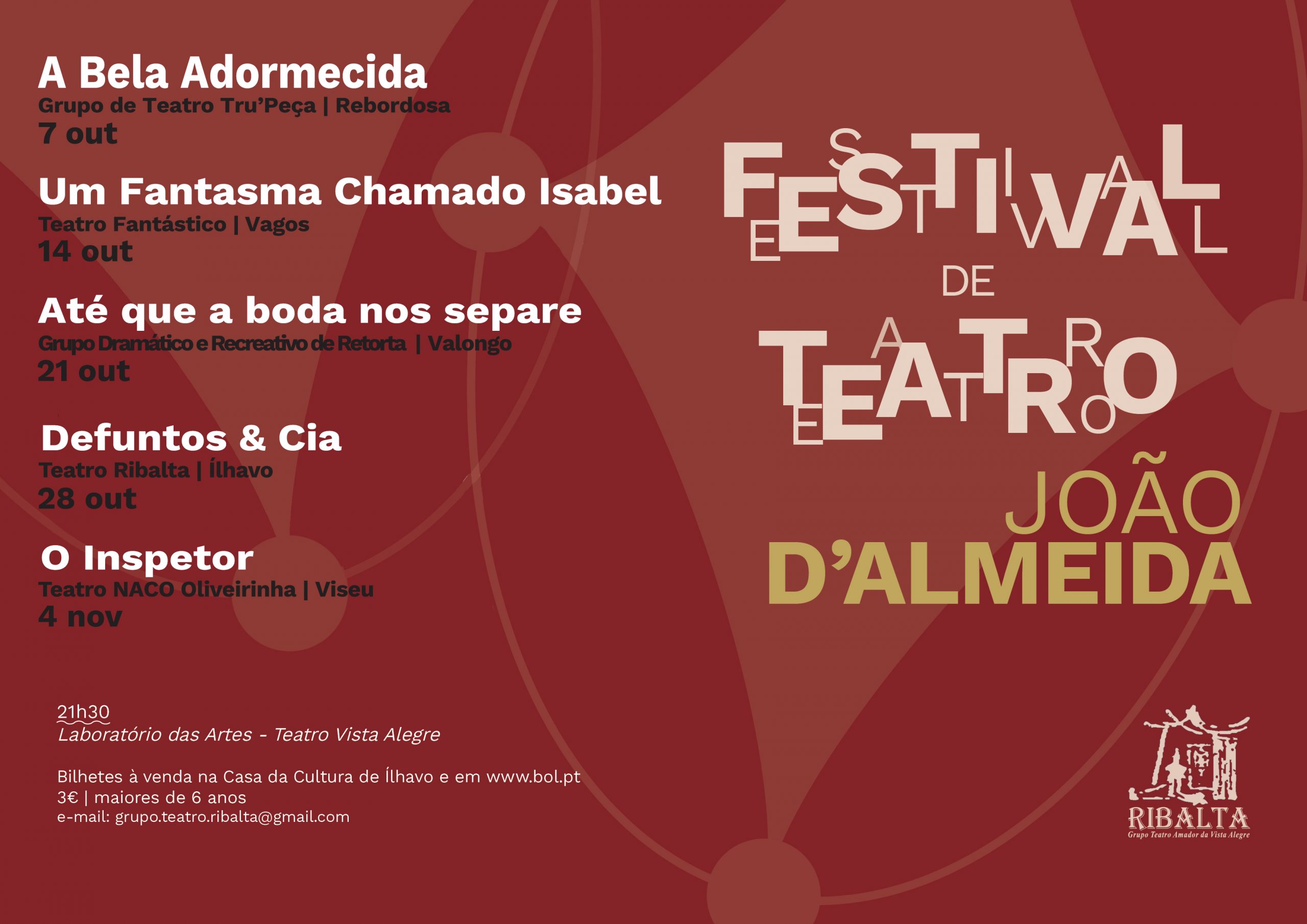 Festival de Teatro João D’Almeida: Grupo de Teatro Tru’Peça de Rebordosa substitui Orfeão de Águeda