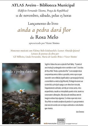 Rosa Melo vai lançar livro ‘ainda a pedra dará flor’ no dia 11 de novembro