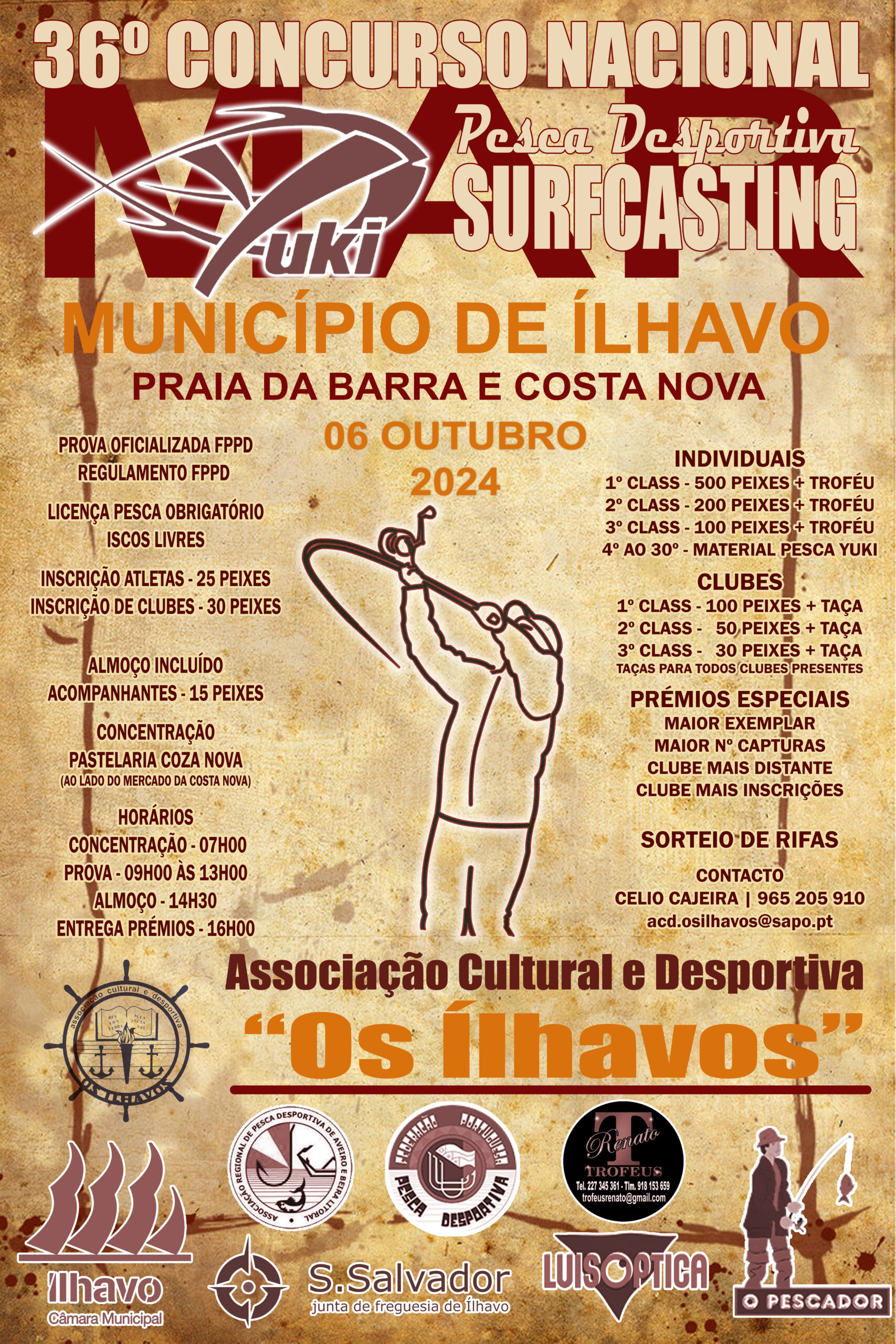 36.º Concurso Nacional de Pesca Desportiva de Mar “Município de Ílhavo/ACD Os Ílhavos” agendado para 6 de outubro