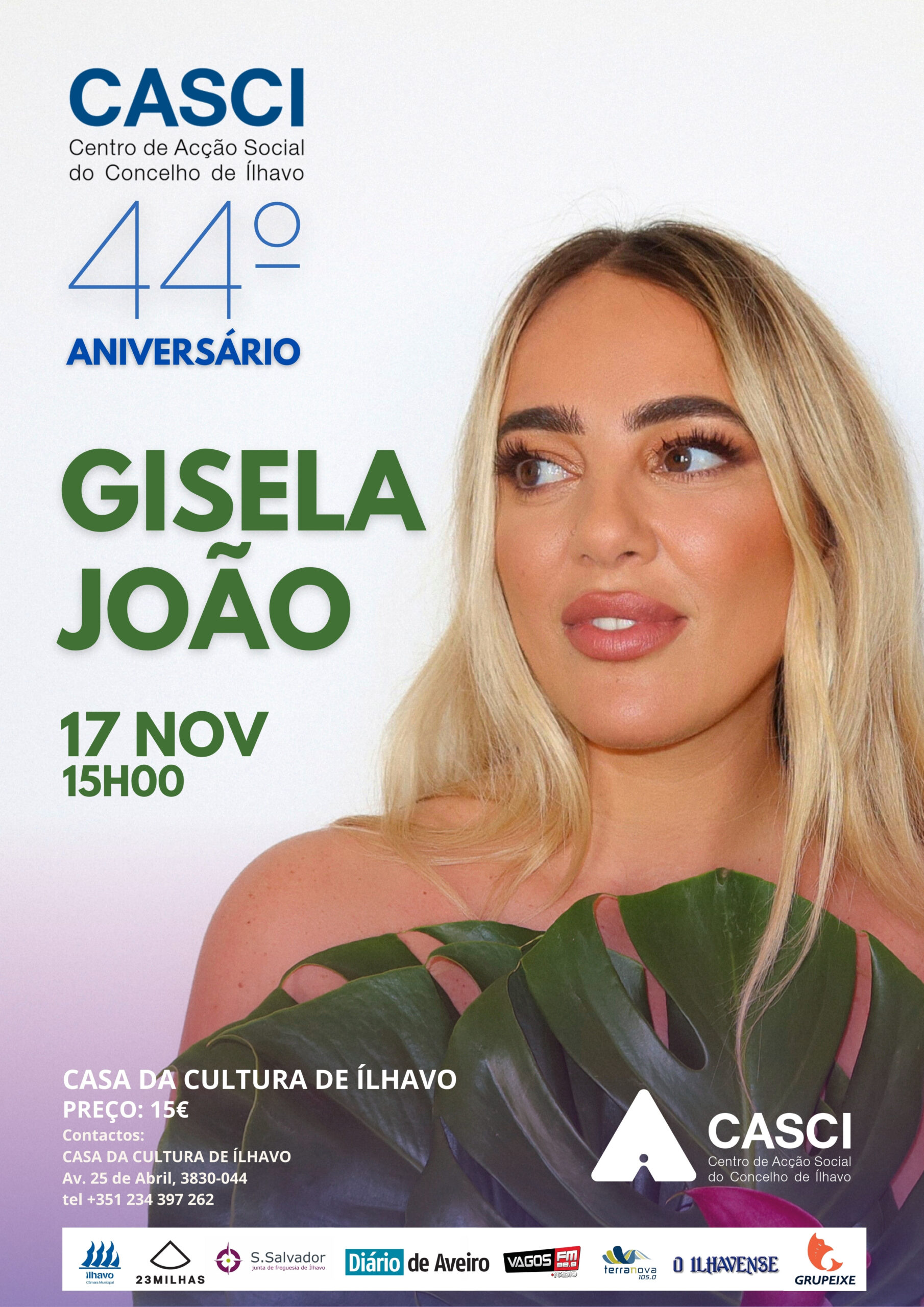 CASCI celebra 44.º aniversário com concerto de Gisela João