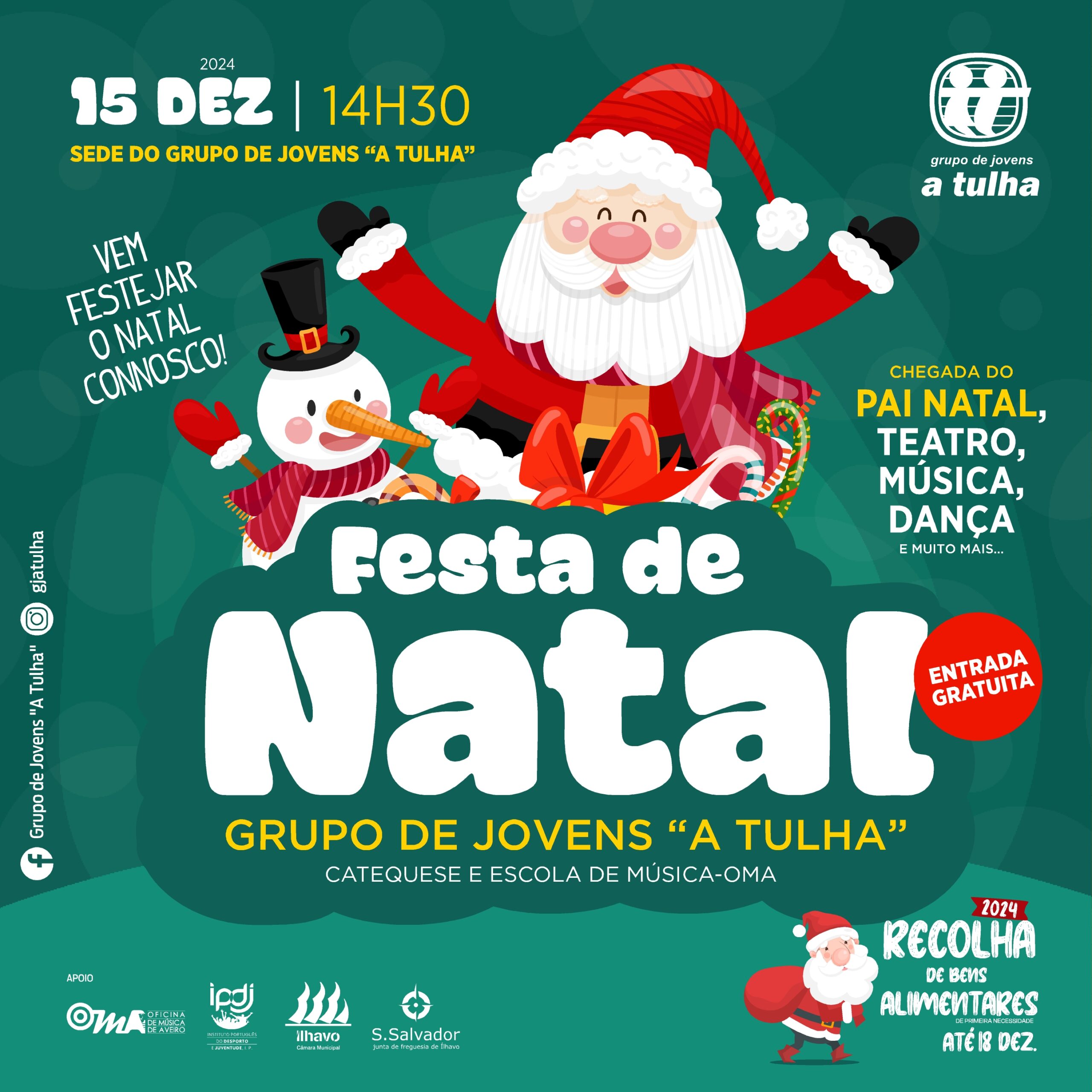 Festa de Natal do Grupo de Jovens “A Tulha” marcada para dia 15 de dezembro