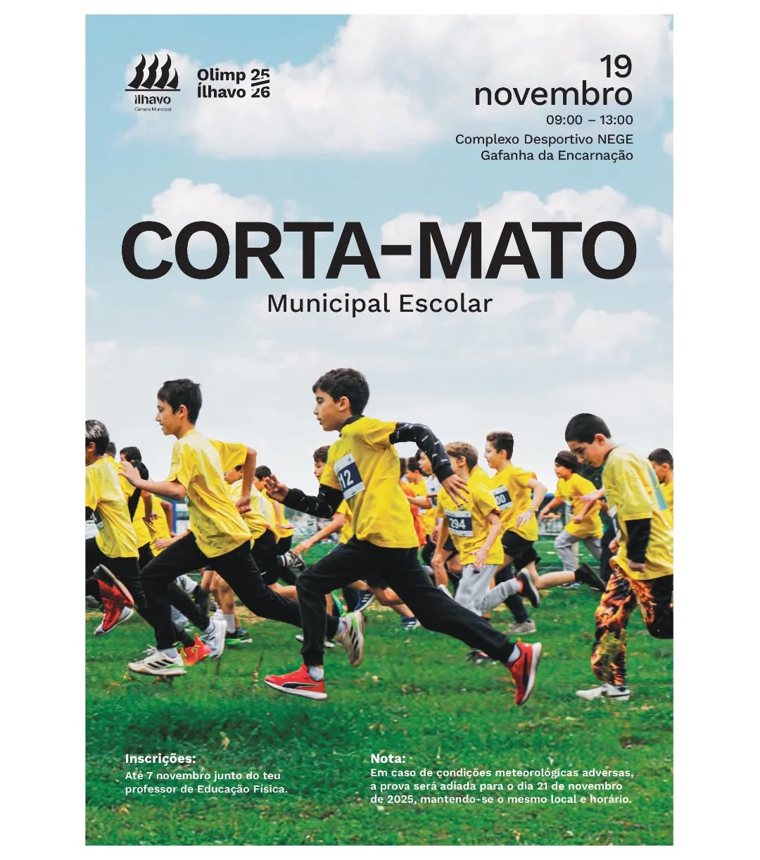 Ílhavo: Corta-Mato Municipal Escolar marcado para dia 19 de novembro