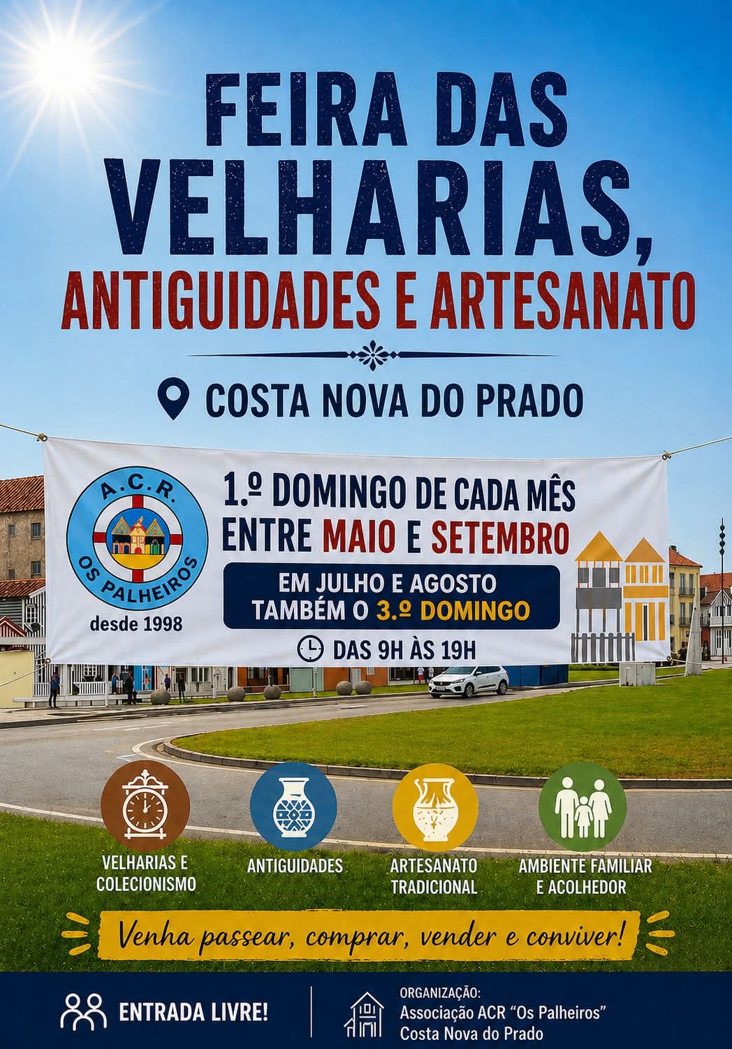 Última edição da Feira das Velharias, Antiguidades e Artesanato da Costa Nova marcada para domingo